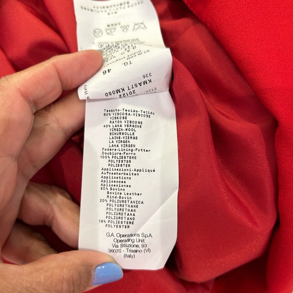 Armani red dress, size 10, wool and viscose - Picture 9 of 10